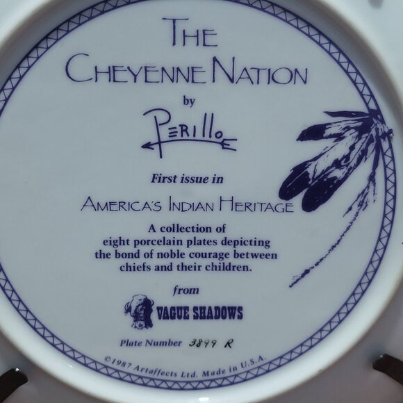 Vague Shadows The Cheyenne Nation Decorative Collector Plate by Perillo First Is - Picture 12 of 16